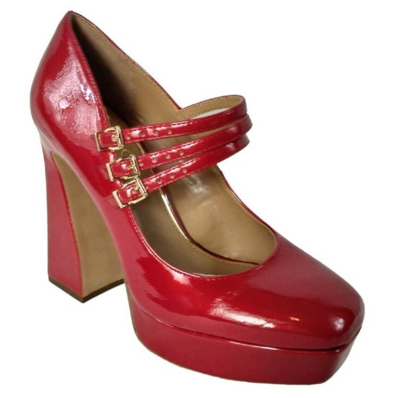 Jessica Simpson Darena Patent Mary Jane Platform Pumps Womens 8.5 Strappy New - Picture 4 of 14